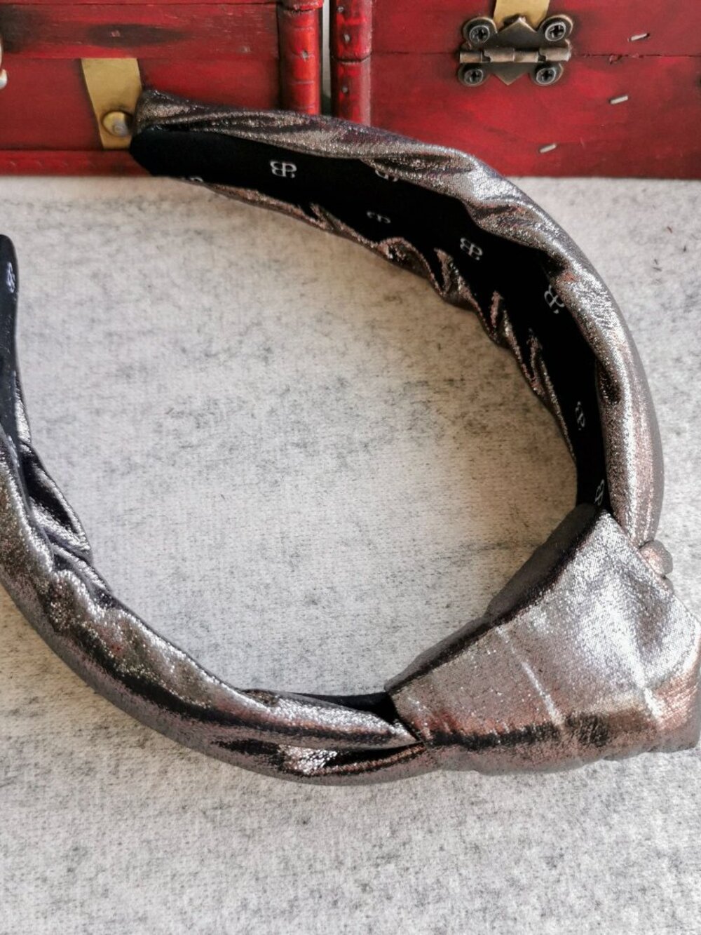 Alicia Bonnie The Precious Metals Knotted Headband - Faux Leather Bronze Metalli